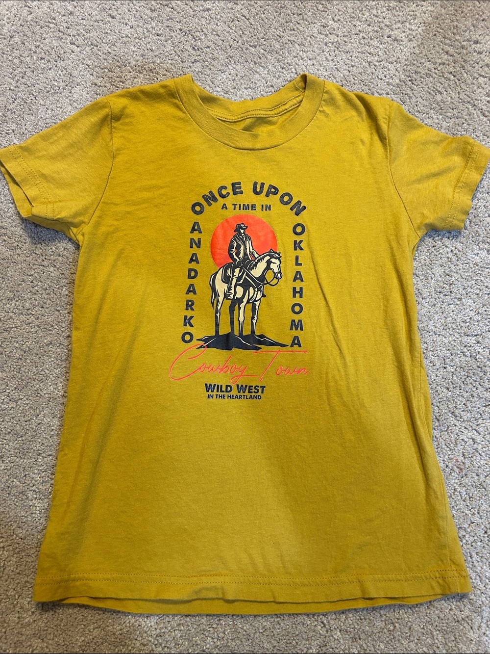 Kids Yellow Graphic Cowboy T-Shirt